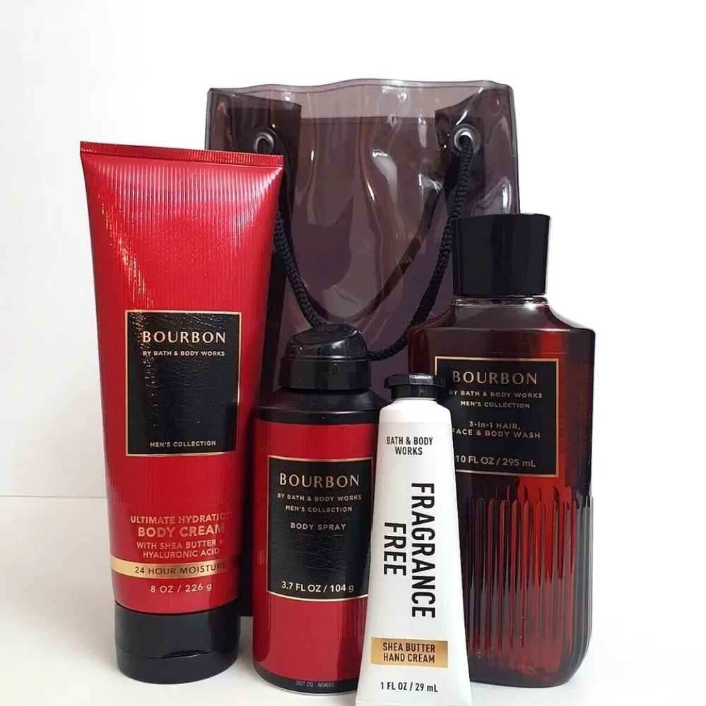 Bath & Body Works 5 Pc Bourbon Gift Bag Set
